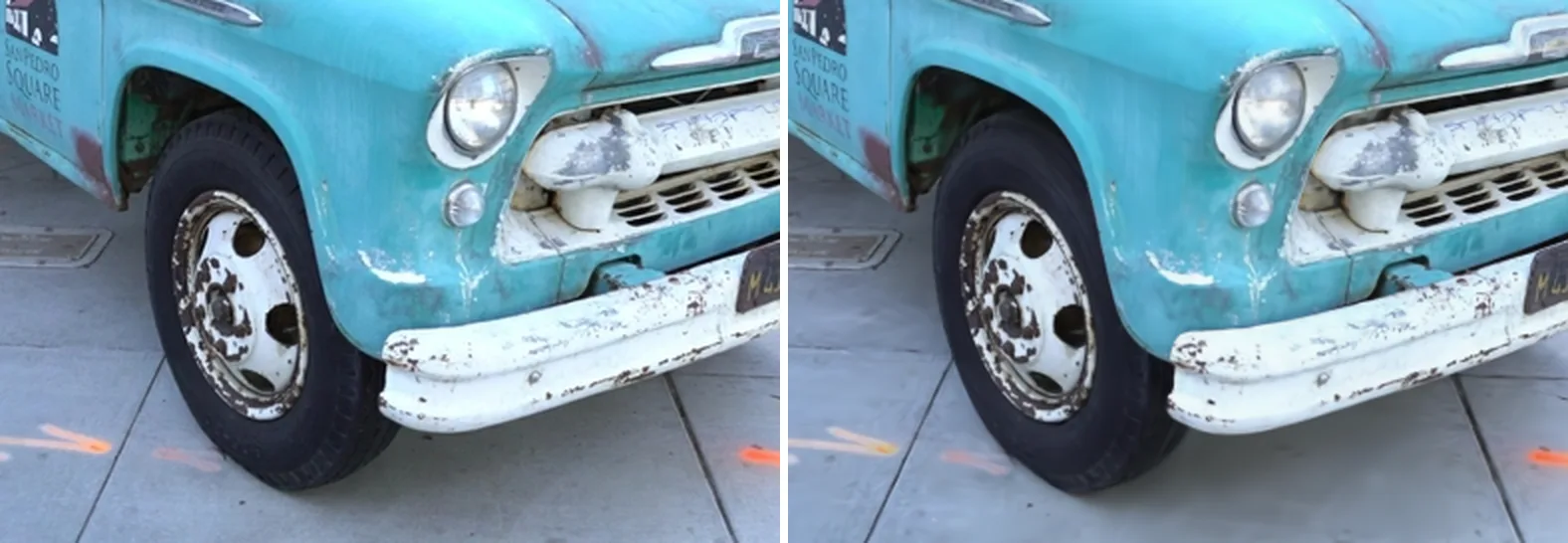 Local detail comparison at the median view of the Truck scene