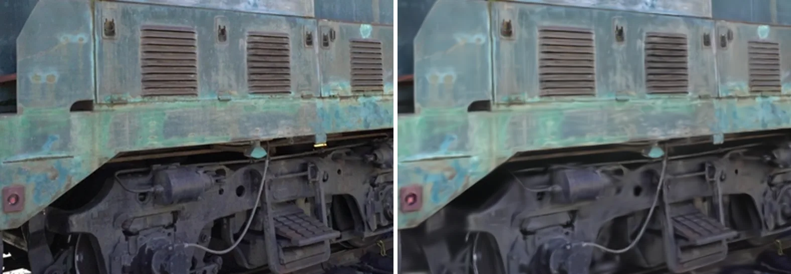 Local texture and geometry detail at the median view of Train